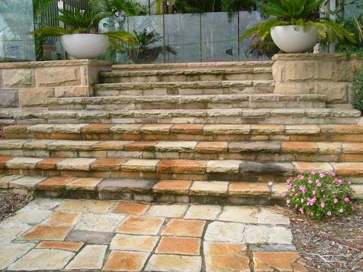 Sandstone steps and paving, Sydney